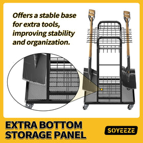SOYEEZE Garden Tool Organizer side panels with hooks organize small tools neatly