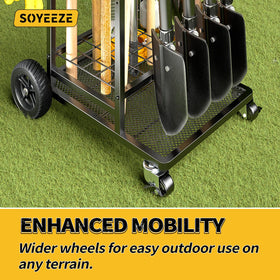 SOYEEZE movable garden cart with a push handle for effortless relocation.