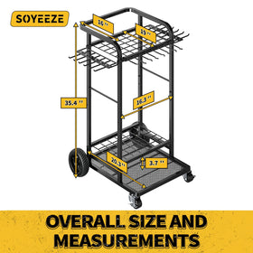SOYEEZE side storage with angled hooks holds small items safely.