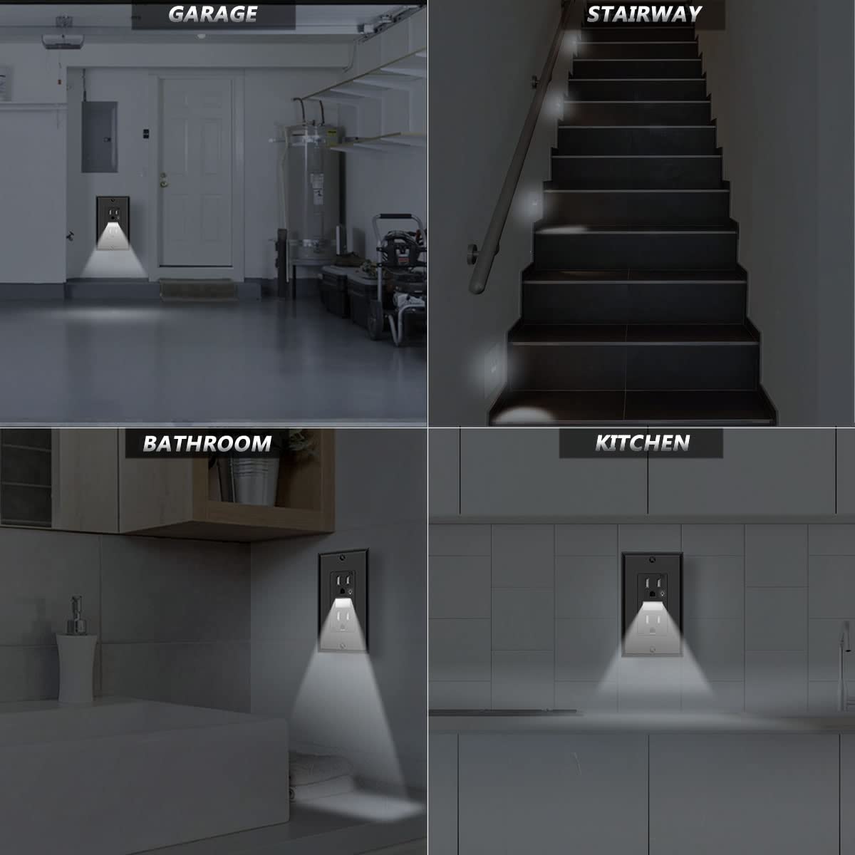SOZULAMP compact wall plate and outlet combo blends with decor.