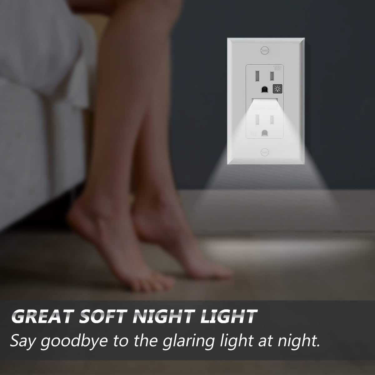 SOZULAMP dusk-to-dawn sensor activates the night light automatically.