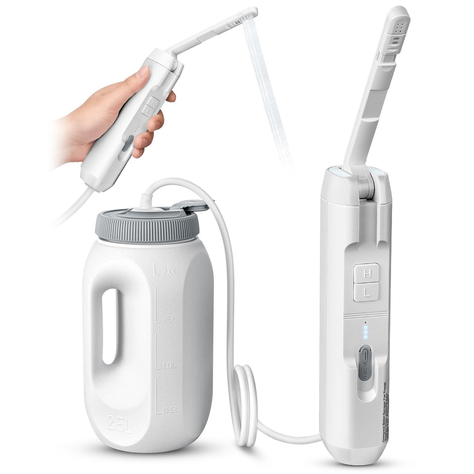 SPACEREST portable bidet front-back-flush highlights personalized cleansing on the go.