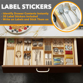 SpaceAid label stickers in use, helping identify contents at a glance