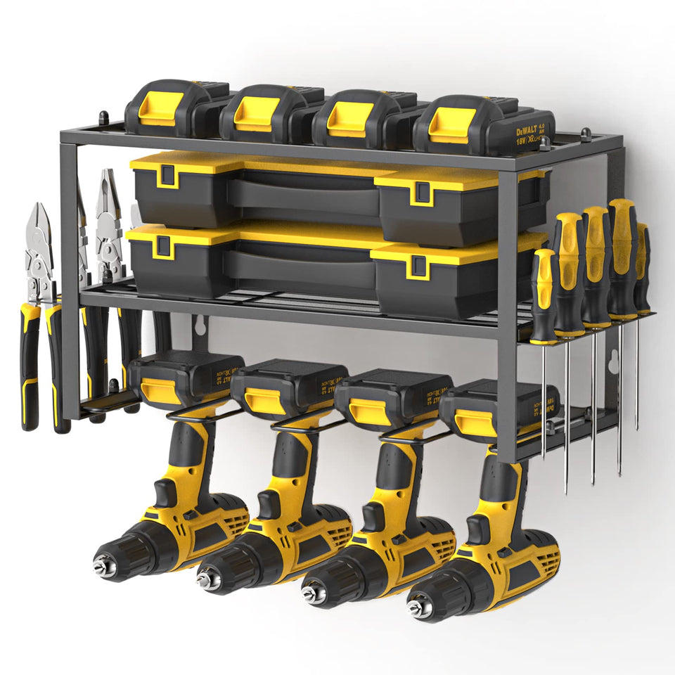 Spacecare power tool organizer with four drill slots for organized wall storage.