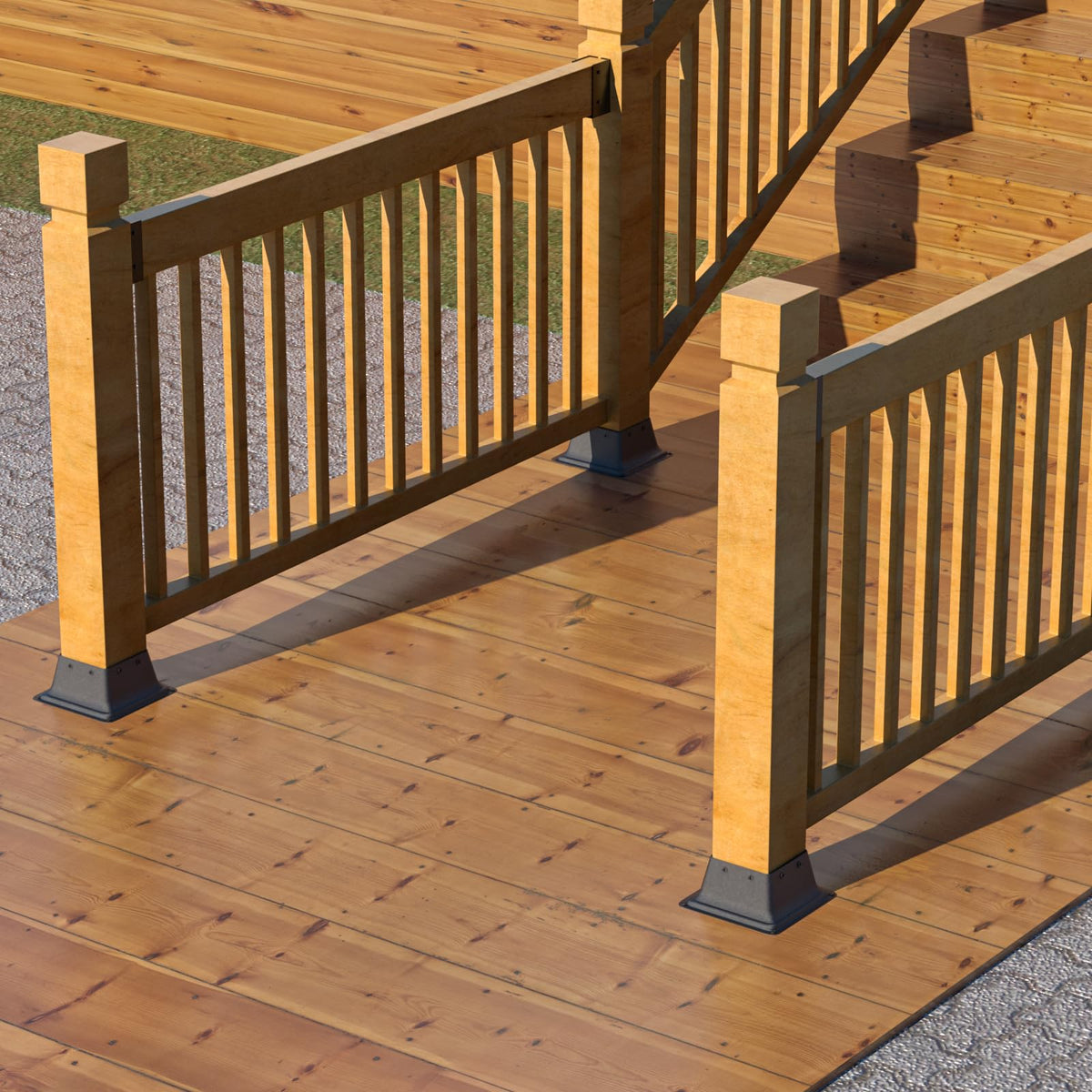 SPACEEUP versatile 4x4 post base for porches decks fences