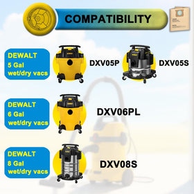 SpaceTent dewalt-5-8gal-compatible-dxva19-4104 bags ensure snug fit and efficient dust capture.