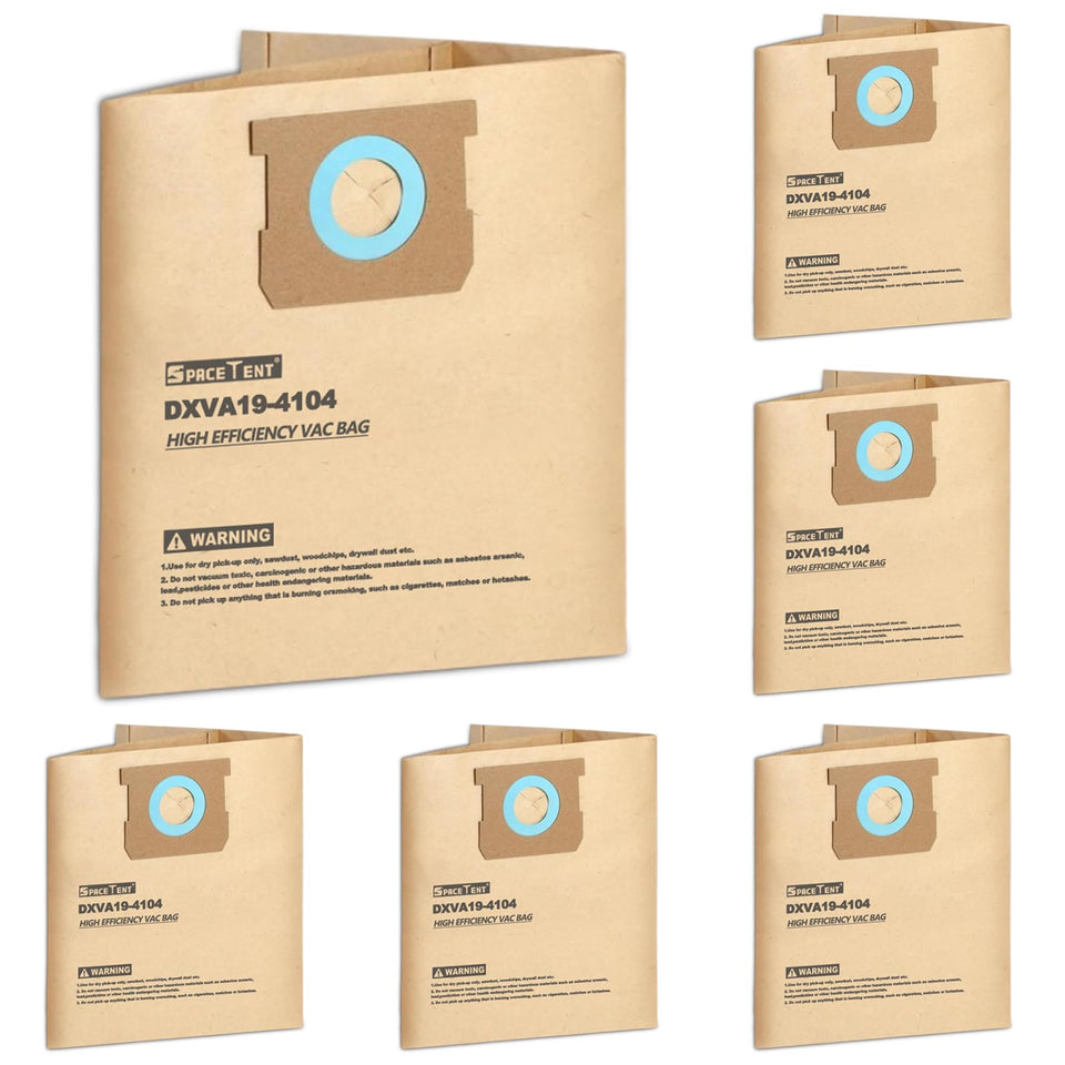 SpaceTent DXVA19-4104 6-pack for DEWALT 5–8 gallon vacuums, ready for quick cleanup.