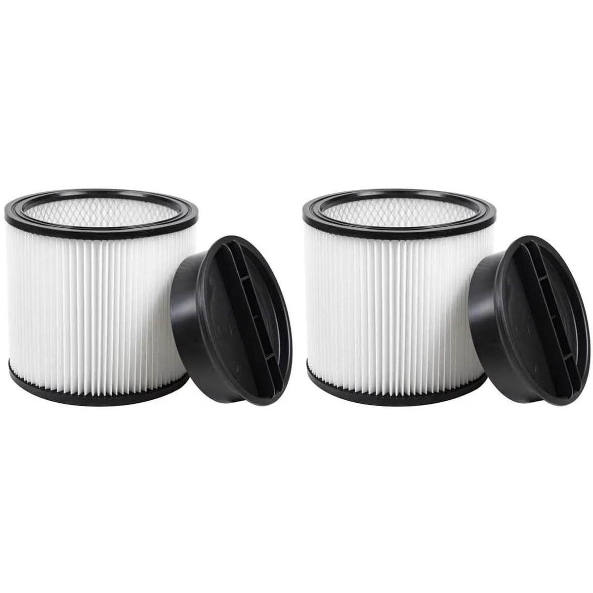 SpaceTent 2-pack 08-2566B filters with lids for Stanley vacuums, helps dust containment.