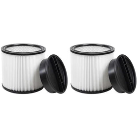 SpaceTent 2-pack 08-2566B filters with lids for Stanley vacuums, helps dust containment.