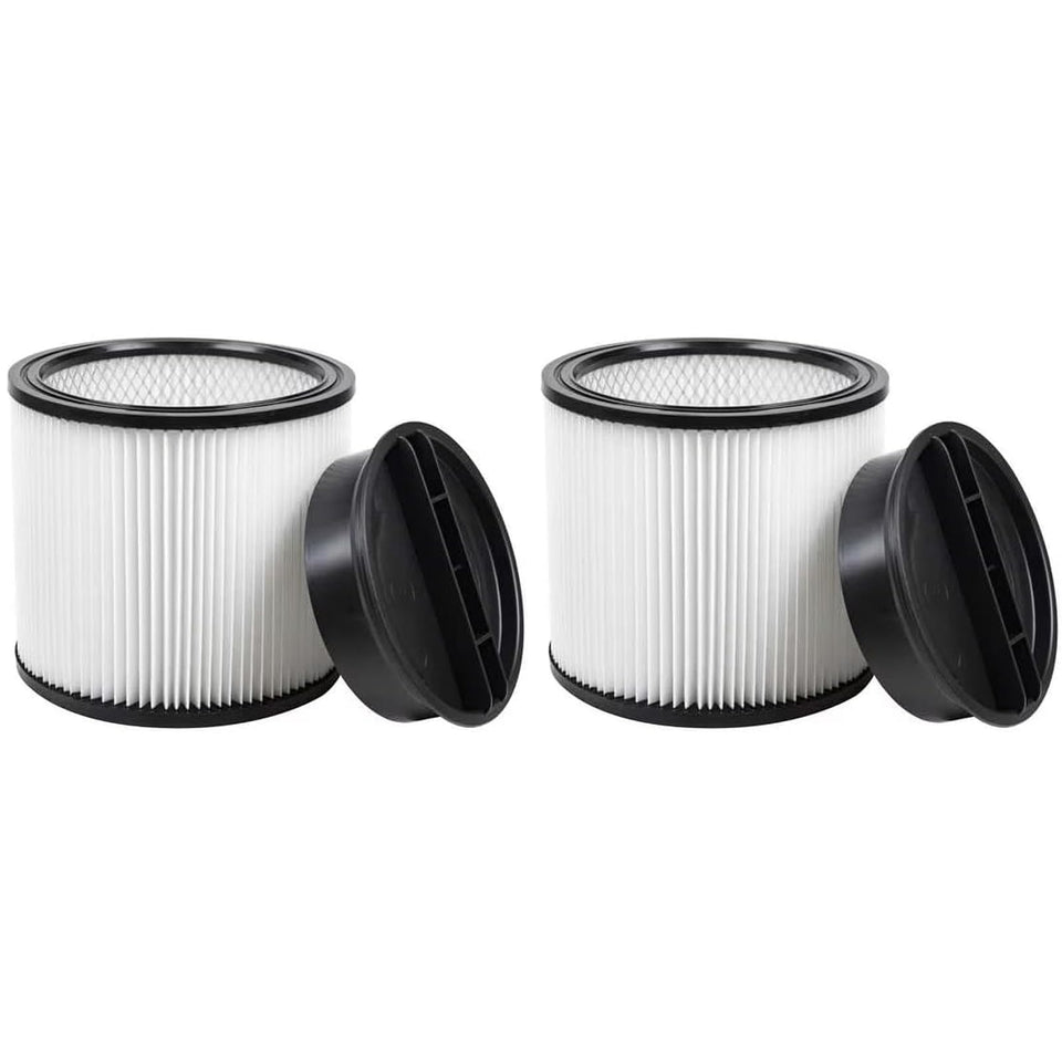 SpaceTent 2-pack 08-2566B filters with lids for Stanley vacuums, helps dust containment.