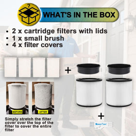 SpaceTent filter covers and pre-filters improve efficiency and protect the main filter.