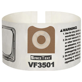 SpaceTent VF3501 six-pack replacement bags for 4-gallon RIDGID vacuums, ready for use.