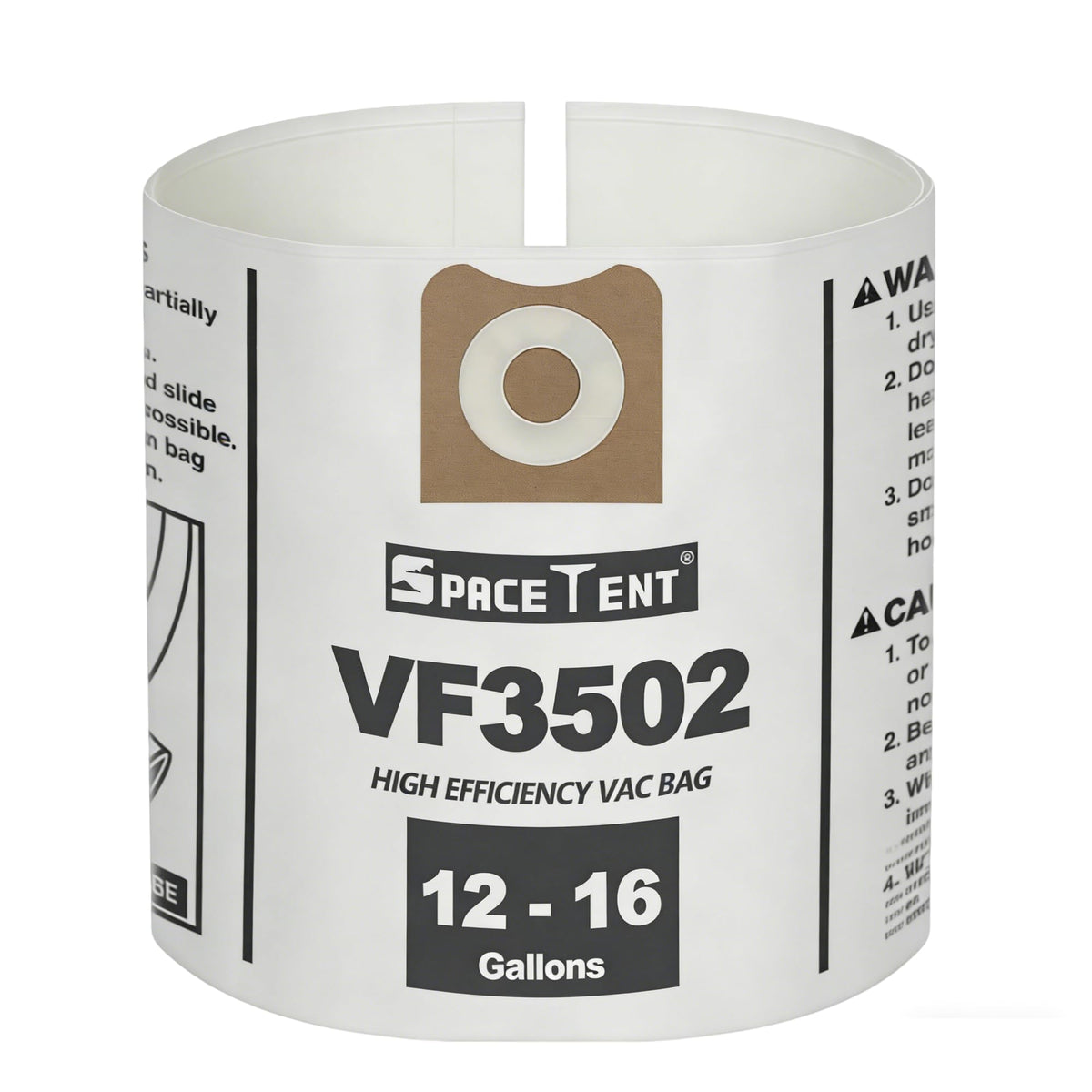 SpaceTent VF3502 5-pack dust bags for RIDGID vacuums, quick dry debris disposal.