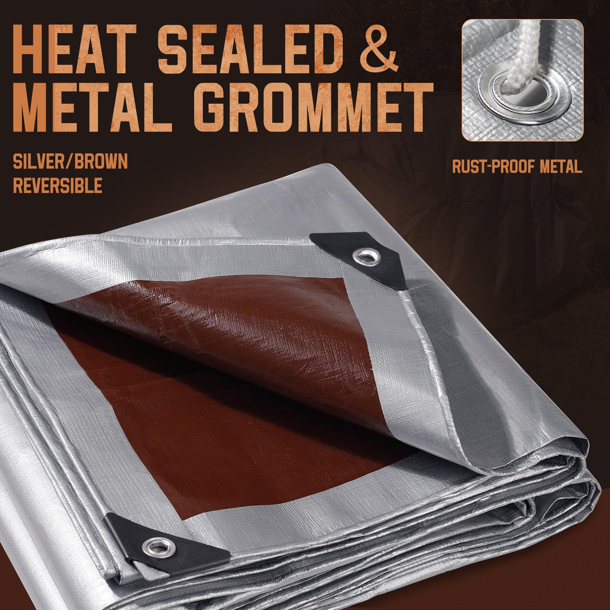 SpacEver polyethylene weave tarp built for long-lasting outdoor use.