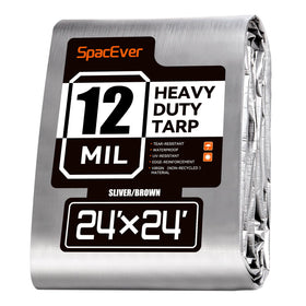 Spacever tarp heavy-duty 24x24ft roll shown for oversized outdoor coverage benefits.