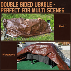 Spacever tarp in silver and brown color show aesthetic outdoor blend.