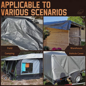 Spacever tarp weatherproof cover guarding plants against wind and cold