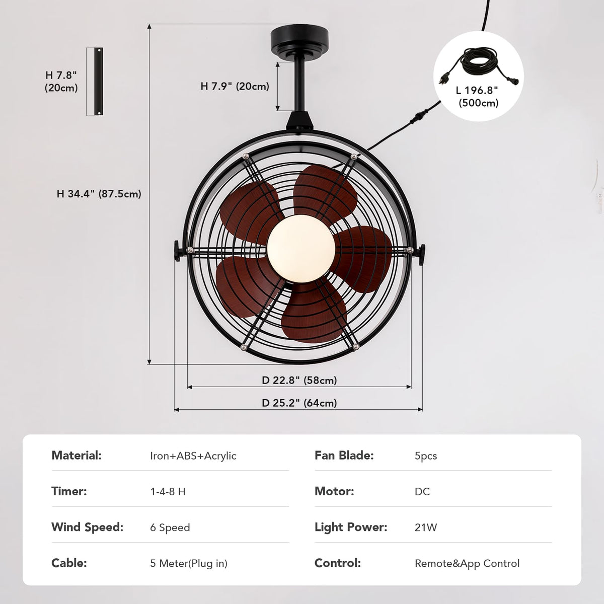 SPACORA remote control for effortless ceiling fan operation