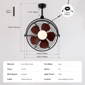 SPACORA remote control for effortless ceiling fan operation