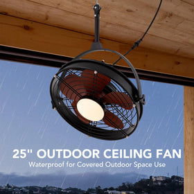 SPACORA waterproof motor and anti-rust iron cage on gazebo fan