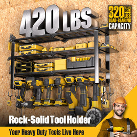 Spampur 4-tier heavy-duty rack offers high-capacity storage.