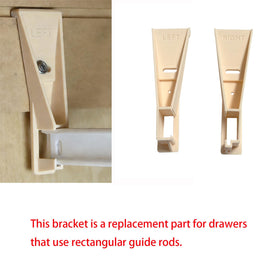 Spansee right drawer guide bracket for rectangular rails, reliable closing