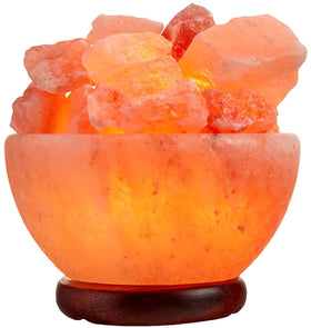 Spantik Himalayan Salt Lamp Bowl with crystal chunks for warm ambient lighting in any room.
