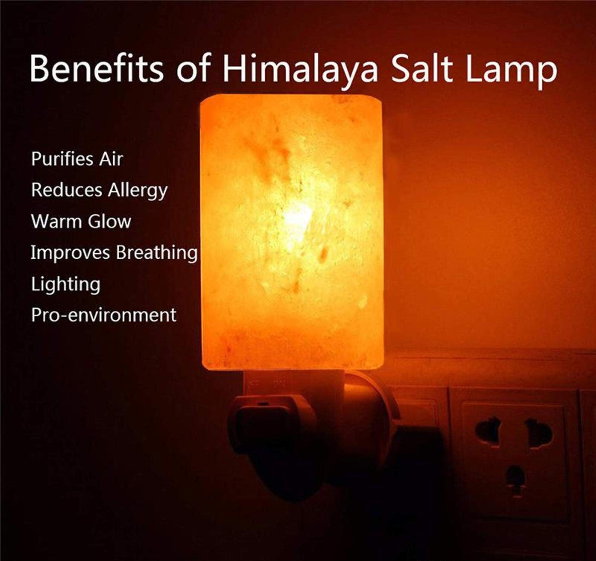 Spantik Himalayan salt night light side angle showing compact cylinder design.