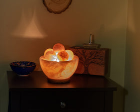 Spantik lamp on wooden base complements warm interiors