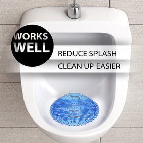 SPARGOS universal-fitting-urinal-screens fit most urinals and block debris.