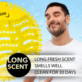 SPARGOS Urinal Screen essential oil coating provides consistent lemon aroma during use.
