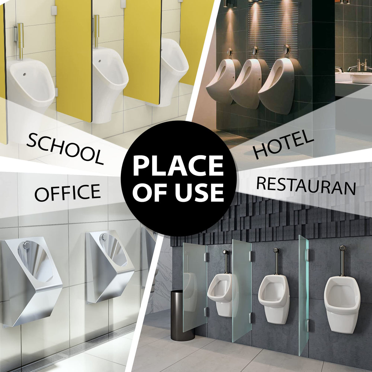 SPARGOS universal fitting suits most urinals.