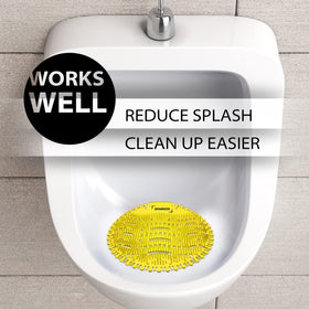 SPARGOS Urinal Screen smart drain system demonstrates quick drainage and splash reduction.