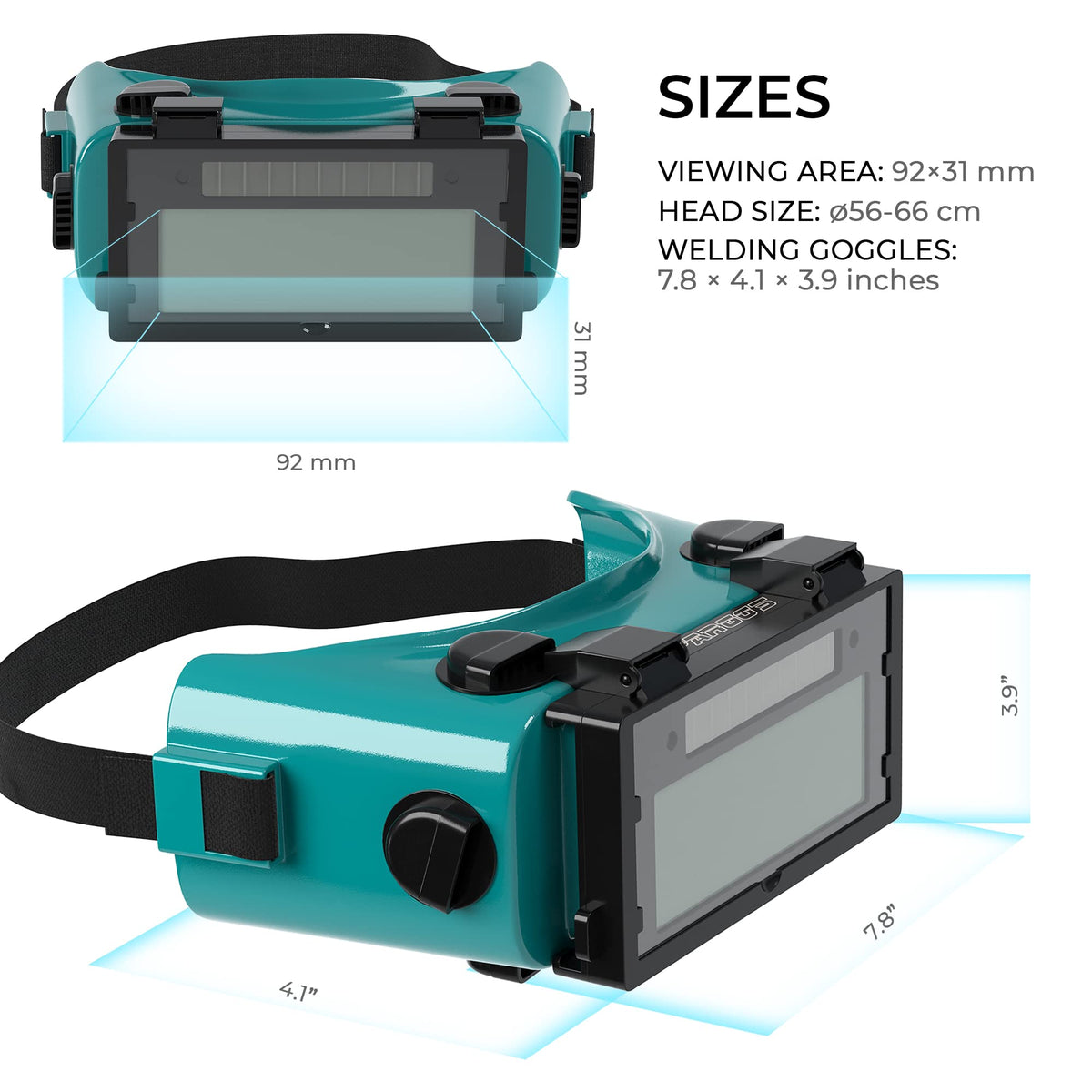 SPARGOS flip-up lens enables quick switch between weld and inspection tasks.