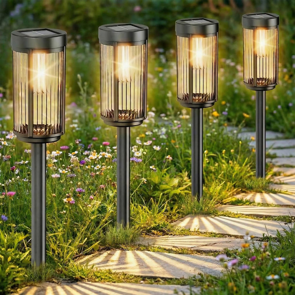 Sparkblaze solar garden light illuminating a clear pathway at night for safer walks