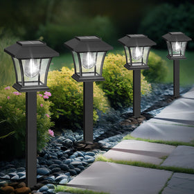 Sparkblaze solar path light in classic lantern style for elegant walkway lighting