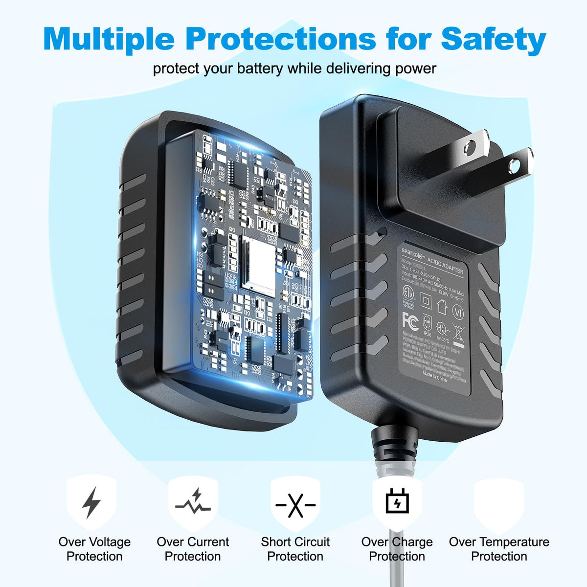 SPARKOLE 24VCharge QC weighs 95g for ultra-light portability