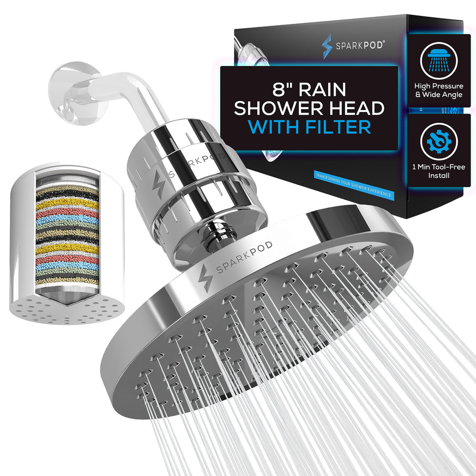 SparkPod 23-stage shower filter head reduces chlorine for gentler skin