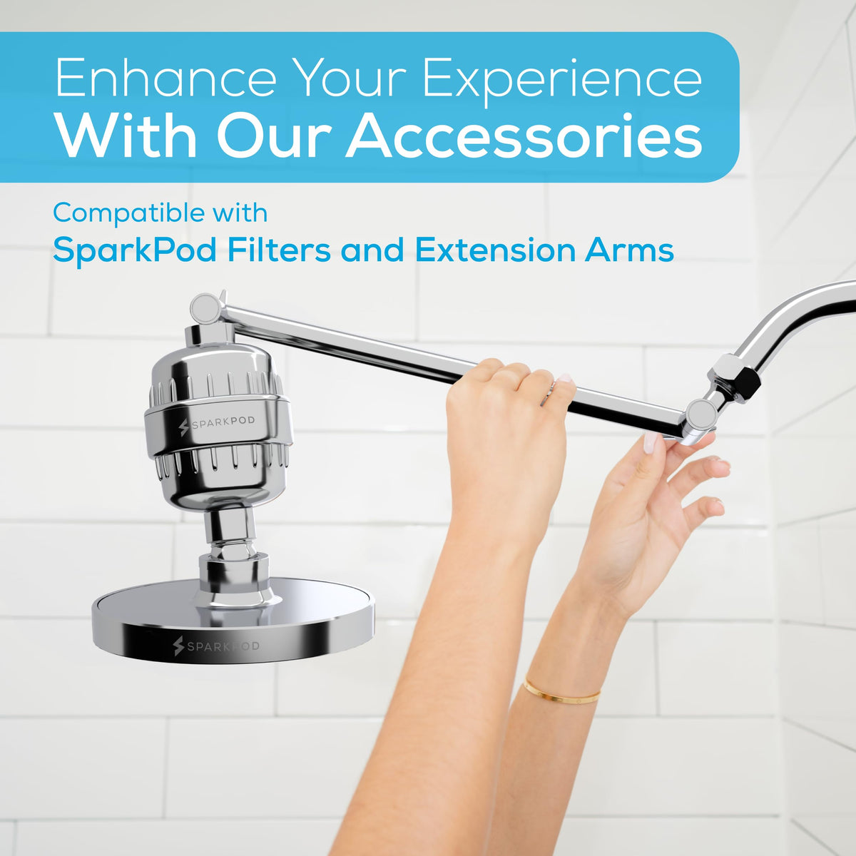 SparkPod 1.8 GPM shower head saves water while maintaining a satisfying feel.