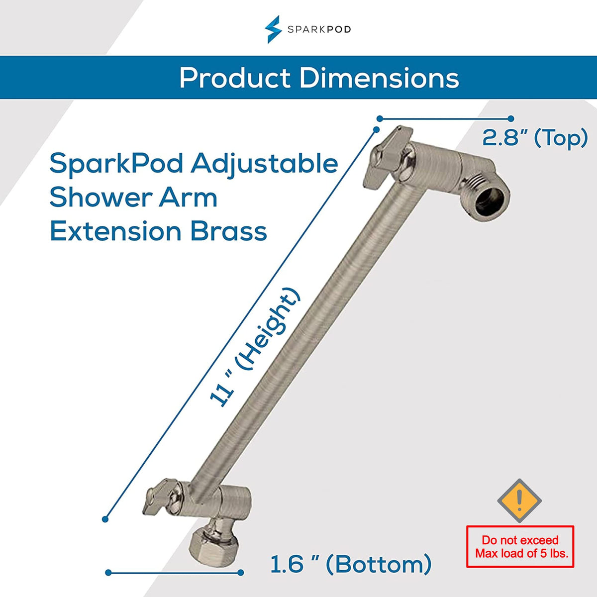 SparkPod arm with rotating elbow for flexible spray angle.
