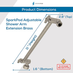 SparkPod arm with rotating elbow for flexible spray angle.