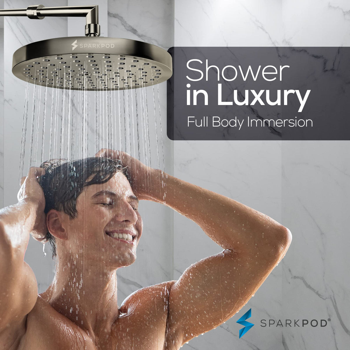 SparkPod easy-clean nozzles resist mineral buildup for consistent spray.