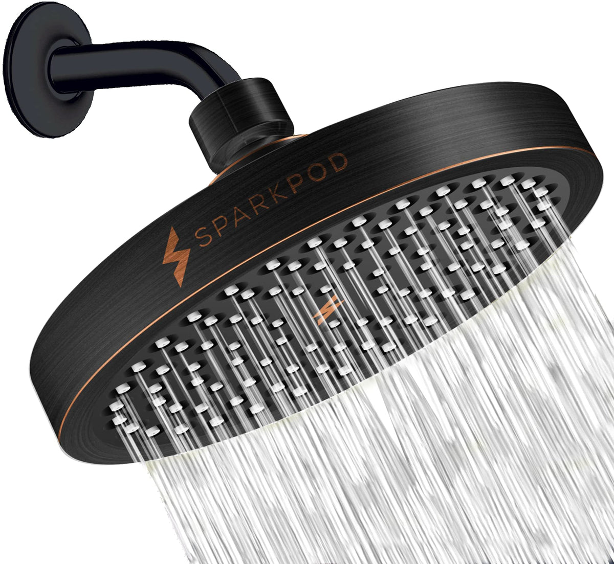 SparkPod shower head high-pressure rain delivers immersive full-body coverage.