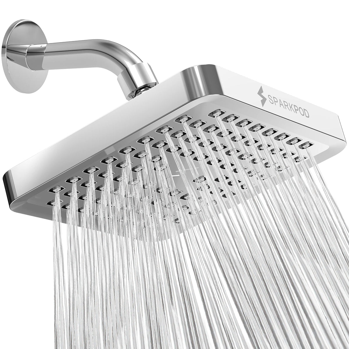 SparkPod shower head high-pressure rain provides a powerful, enveloping spray for refreshing showers