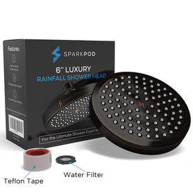 SparkPod shower head oil-rubbed-bronze finish adds vintage elegance to any bathroom.
