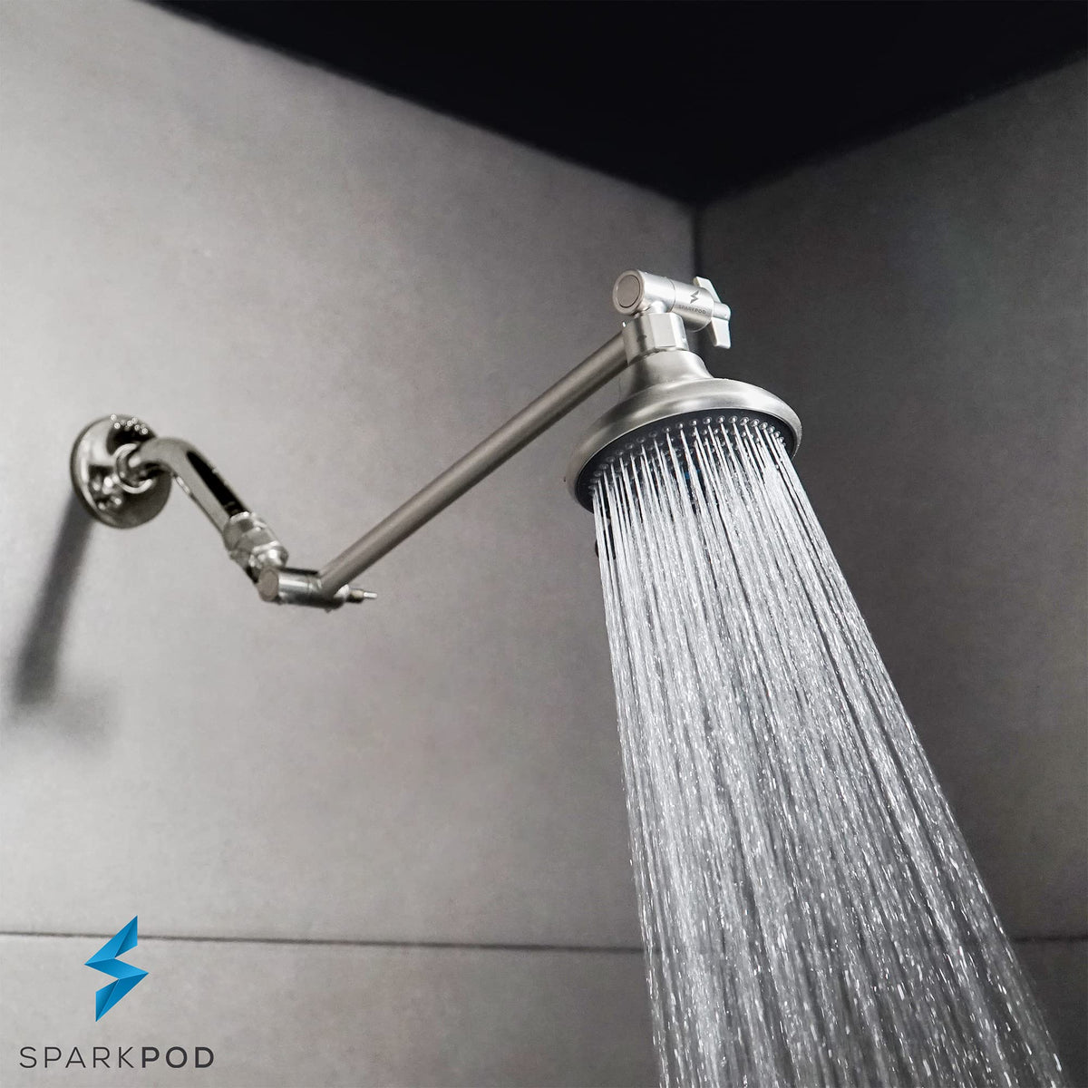 SparkPod universal 1/2-inch threads fit standard showers.