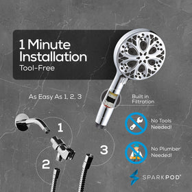 Detachable handheld with wall bracket for convenient use and setup.