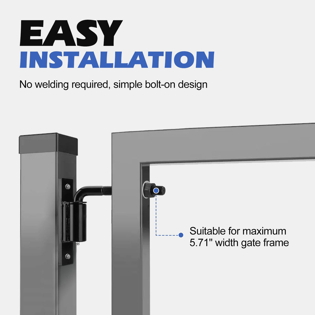 SPARKWHIZ four-pack hinges for complete gate support and balance.