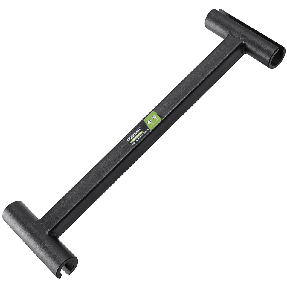 SPARKWHIZ heavy-weight hinge tool with 13in lever for quick adjustments.