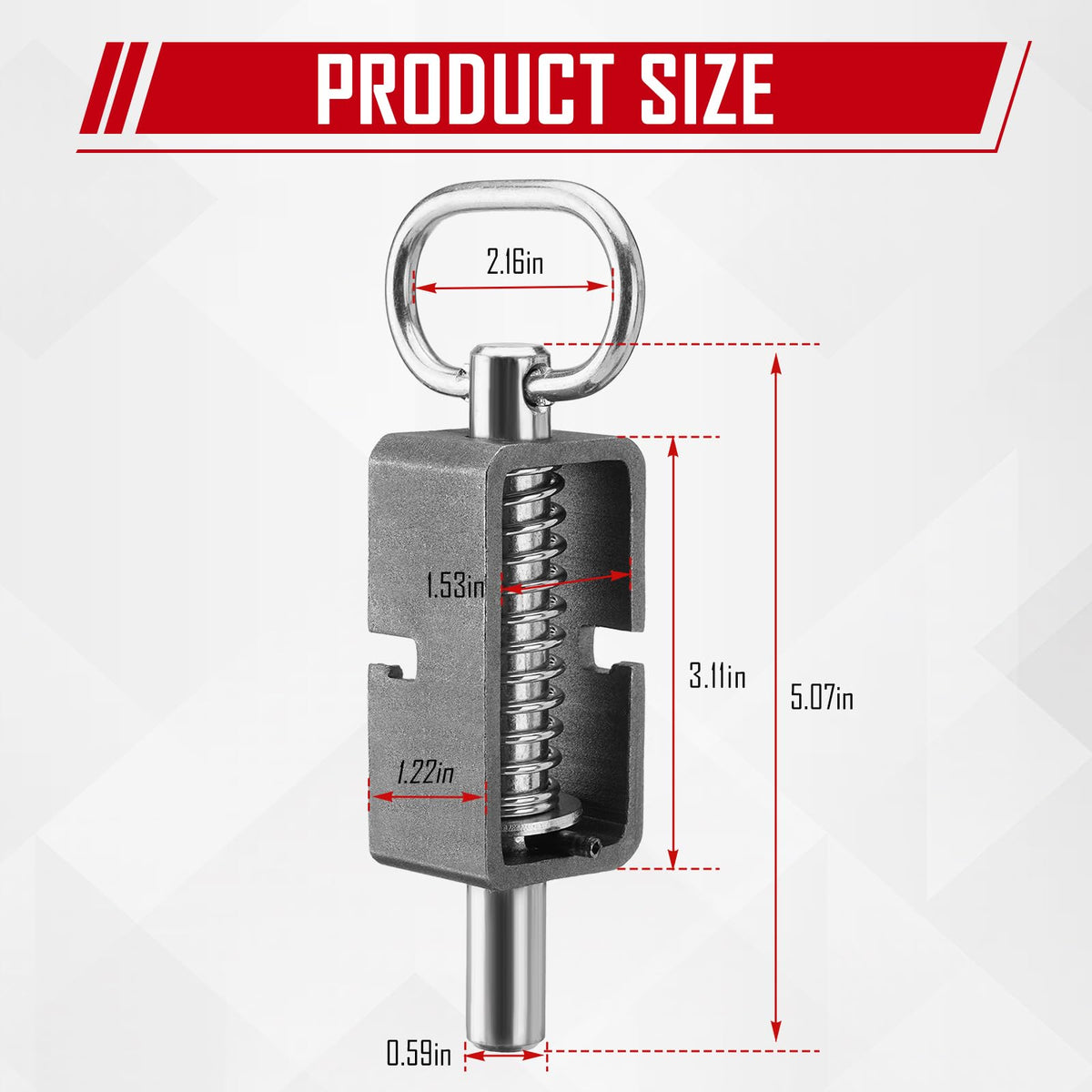 SPARKWHIZ outdoor-use ready latch withstands rain and sun.